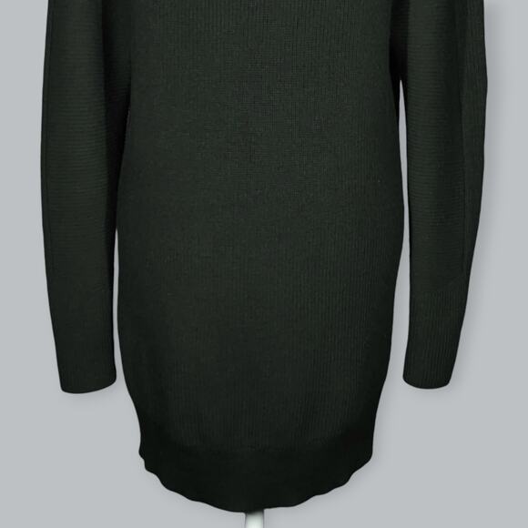 Athleta Sweater Womens XS Green Wool Blend V Neck Ribbed Tunic Pullover Merino - Picture 10 of 10